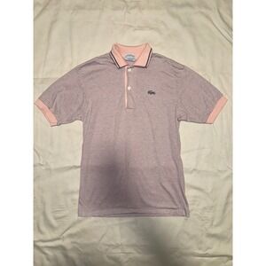 Izod Lacoste Boys Pink Blue Striped Polo Shirt, 18
